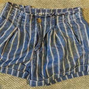 Striped high waisted shorts